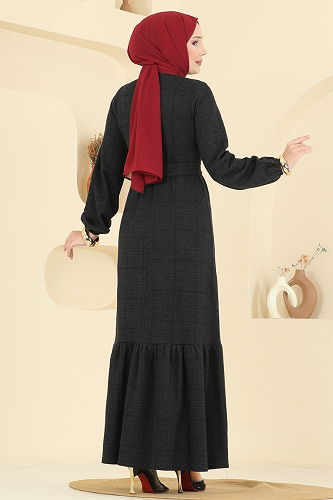 moda selvim Dress 22009UKB139 Black - Thumbnail