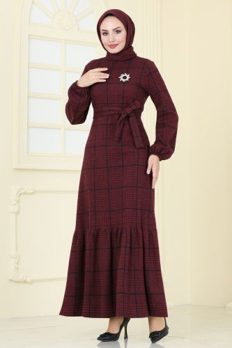 U.K.B. - Dress 22009UKB139 Burgundy