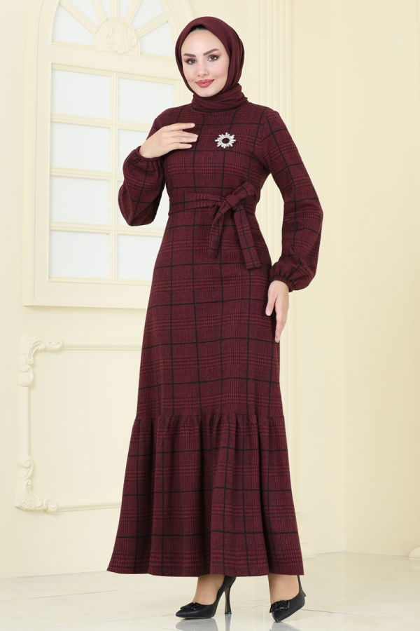 Modaselvim Dress Dress 22009UKB139 Burgundy