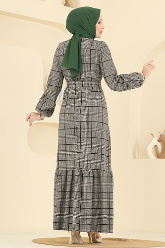 moda selvim الفستان بيج 22009UKB139 - Thumbnail