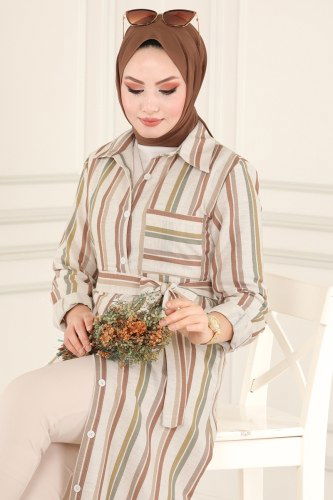 moda selvim Dress 2200BLU797 Vision - Thumbnail