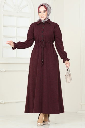 U.K.B. - Dress 22010UKB139 Burgundy