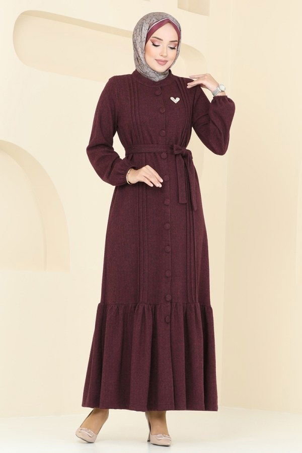 Dress 22019UKB139 Burgundy - 2