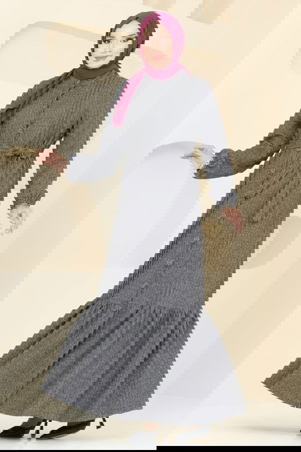 Modaselvim خصم صافٍ20%+20% في سلة التسوق الفستان رمادي 22019UKB139