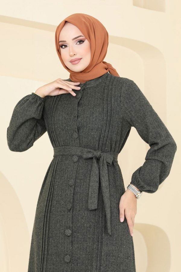 Dress 22019UKB139 Khaki - 4