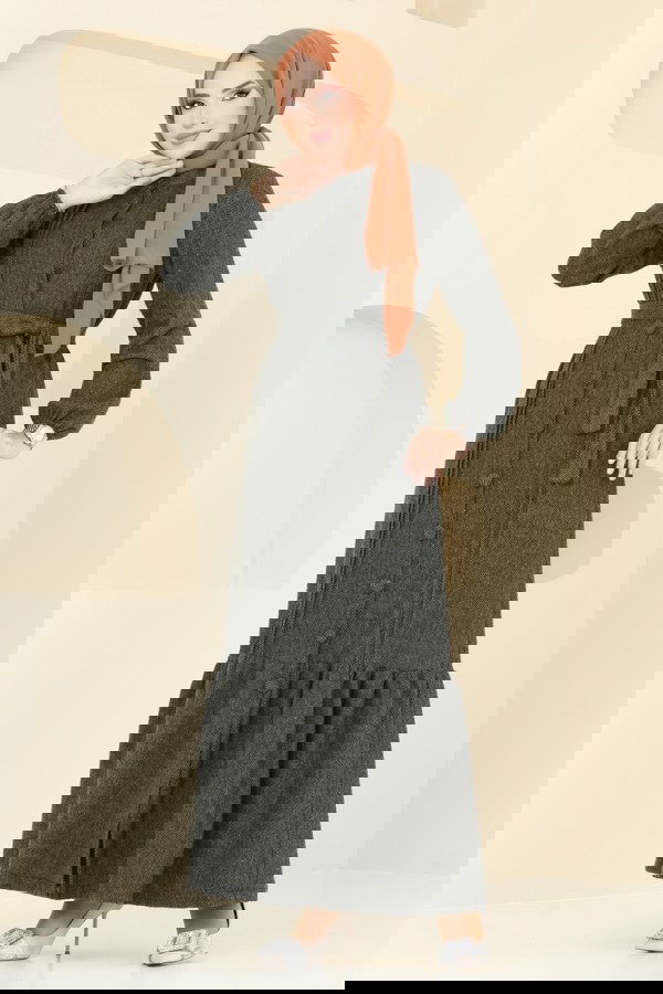 Modaselvim خصم صافٍ20%+20% في سلة التسوق الفستان اخضر عفني 22019UKB139