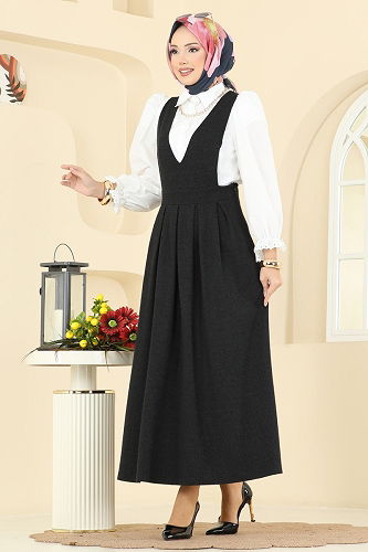 moda selvim DRESS 22021UKBK1160 Black - Thumbnail