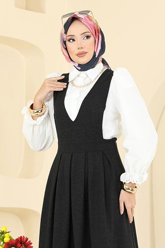 moda selvim DRESS 22021UKBK1160 Black - Thumbnail