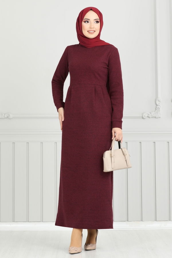 Dress 22032UKB139 Burgundy - 1