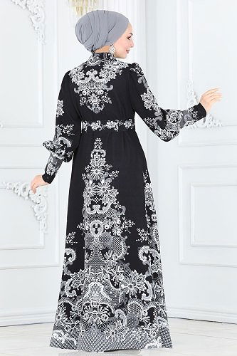 moda selvim 22345-1JNF844 نمط2 فستان - Thumbnail