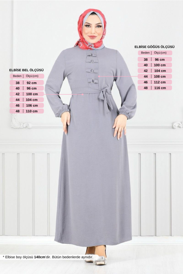 Modaselvim NET 20%+20% DISCOUNT IN THE CARD Dress 224ASN936-M Gray