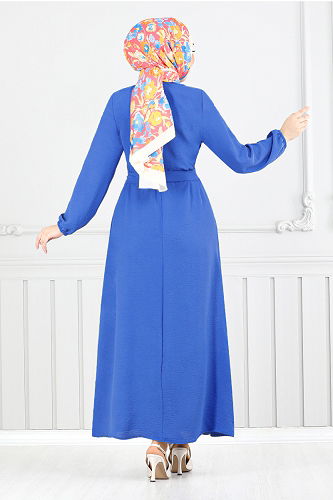 moda selvim الفستان ازرق 224ASN936-M - Thumbnail