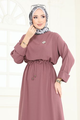 moda selvim Dress 2250BLU797 Dark Rose Dusky - Thumbnail