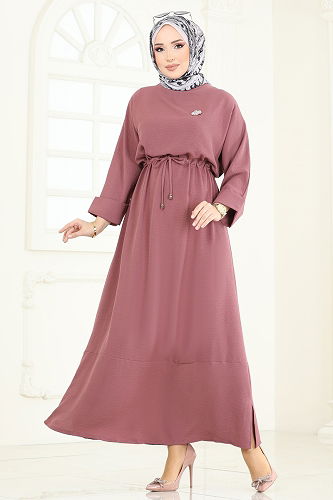 moda selvim Dress 2250BLU797 Dark Rose Dusky - Thumbnail