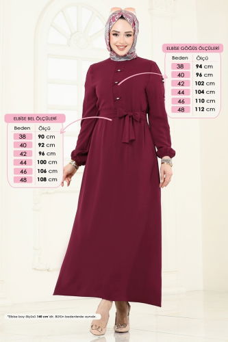 A.S.N. - Dress 226ASN888 Burgundy