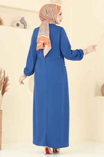 moda selvim الفستان ازرق 23001UKB139 - Thumbnail