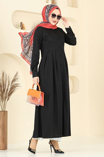 moda selvim Dress 23008UKB139 Black - Thumbnail