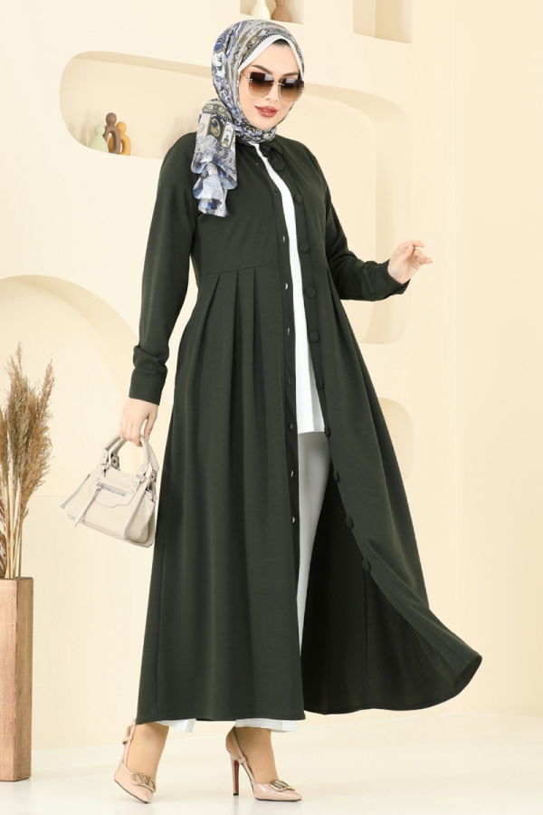 Modaselvim خصم صافٍ20%+20% في سلة التسوق الفستان اخضر عفني 23008UKB139