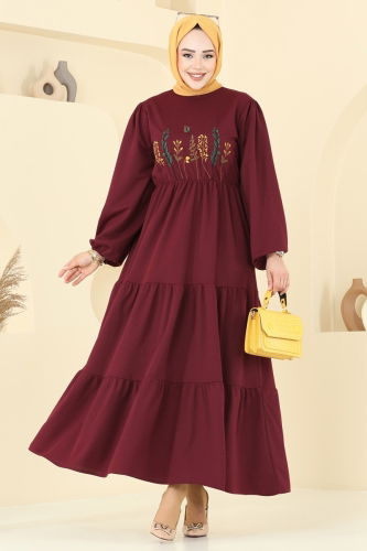U.K.B. - Dress 23010UKB139 Burgundy