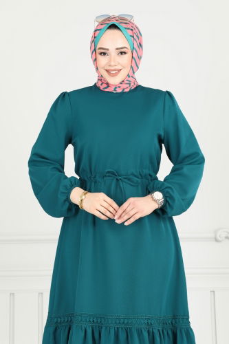 moda selvim Dress 23011UKB139 Light Petroleum - Thumbnail
