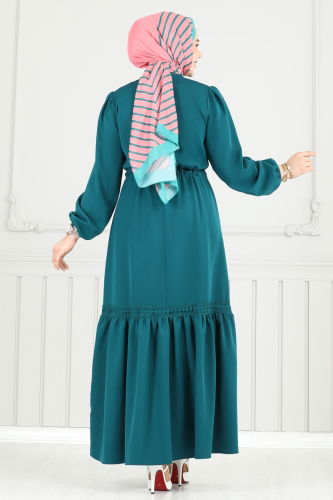 moda selvim Dress 23011UKB139 Light Petroleum - Thumbnail
