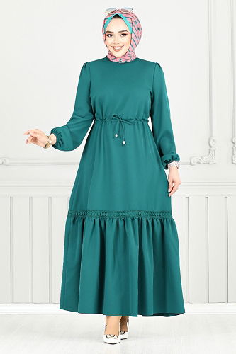 moda selvim Dress 23011UKB929-M Light Petroleum - Thumbnail