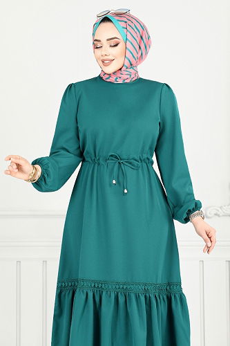 moda selvim Dress 23011UKB929-M Light Petroleum - Thumbnail