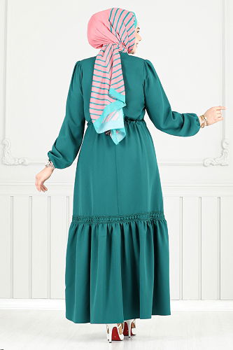 moda selvim Dress 23011UKB929-M Light Petroleum - Thumbnail