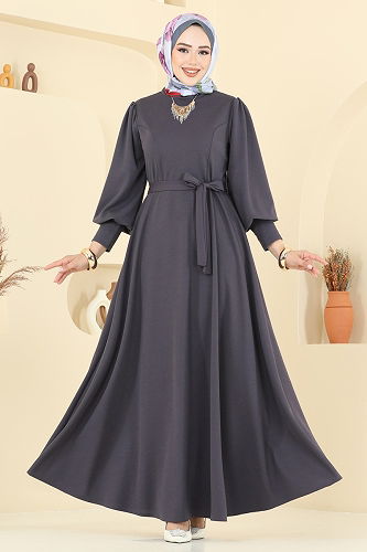 moda selvim Dress 23031UKB139 Anthracite - Thumbnail