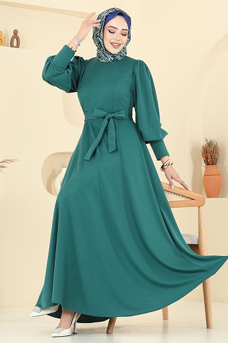 moda selvim الفستان زيتي 23031UKB139 - Thumbnail