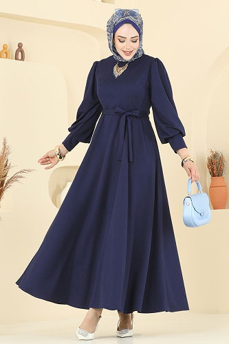 moda selvim Dress 23031UKB139 Navy Blue - Thumbnail