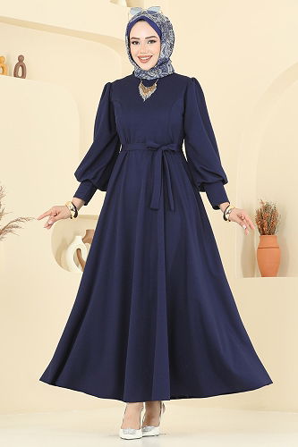 moda selvim Dress 23031UKB139 Navy Blue - Thumbnail