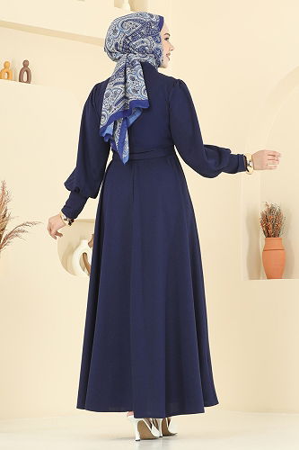 moda selvim Dress 23031UKB139 Navy Blue - Thumbnail
