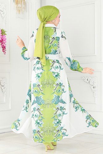 moda selvim Dress 23119JNF844 Green - Thumbnail