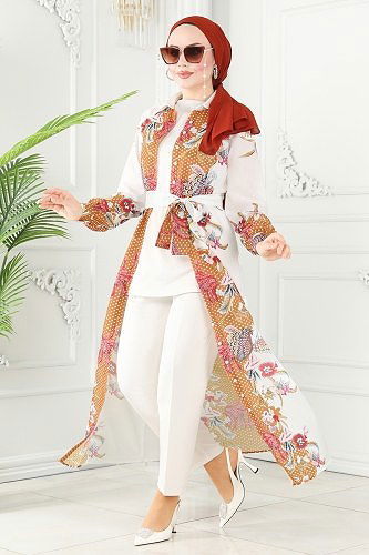 moda selvim Dress 23119JNF844 Tan - Thumbnail