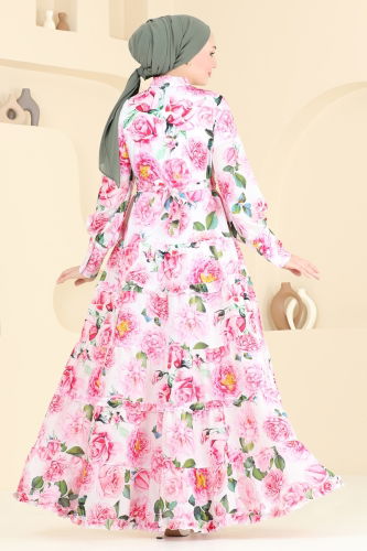 moda selvim الفستان سكري 23120JNF844 - Thumbnail