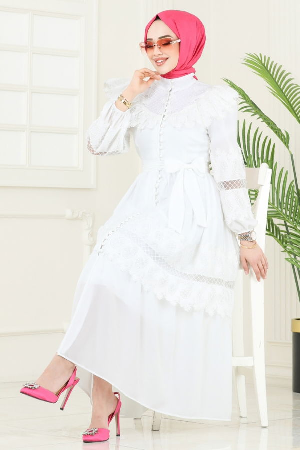 Modaselvim SUAL Dress 23178JNF844 Ecru