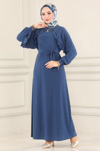 moda selvim 23220IL468 ياقوتي فستان - Thumbnail