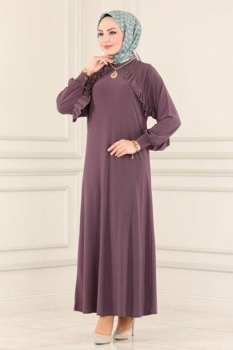 moda selvim Dress 23220IL468 Lilac - Thumbnail