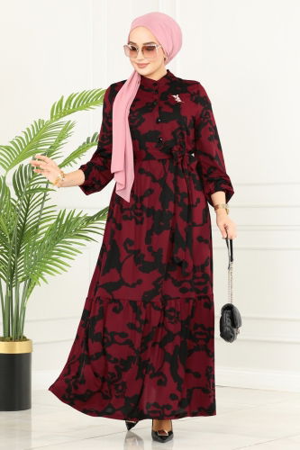 D.V.L. - Dress 233DVL817 Burgundy