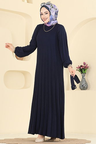 moda selvim الفستان كحلي 2340MSZ1172 - Thumbnail