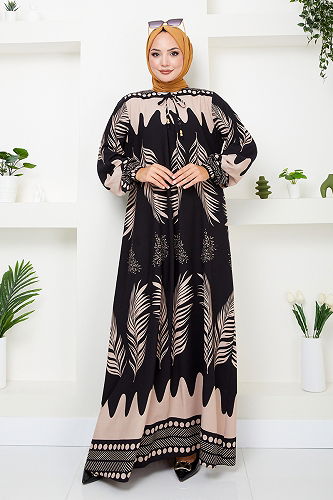 moda selvim DRESS 2353BGS895-M Black&Vision - Thumbnail