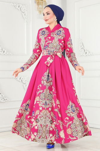 J.N.F. - Dress 2390JNF844 Fuchsia