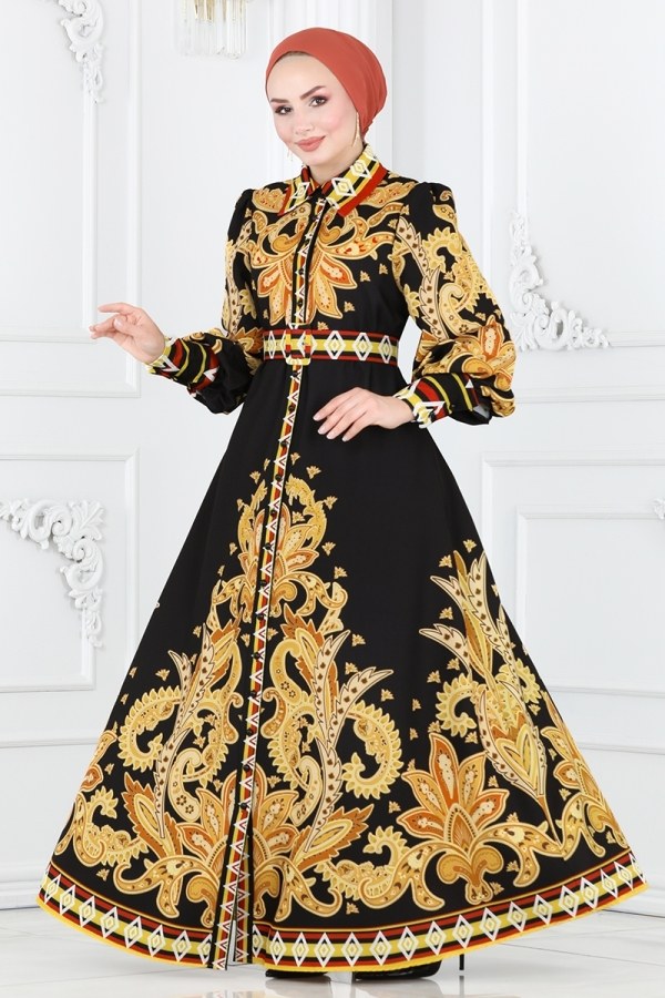Modaselvim A FEAST OF DEALS Dress 2395JNF844 Black&Orange