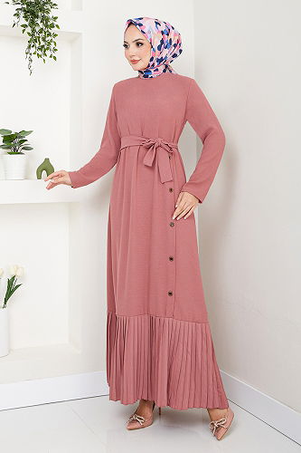moda selvim Dress 2398HBS932-M Rose Dried - Thumbnail