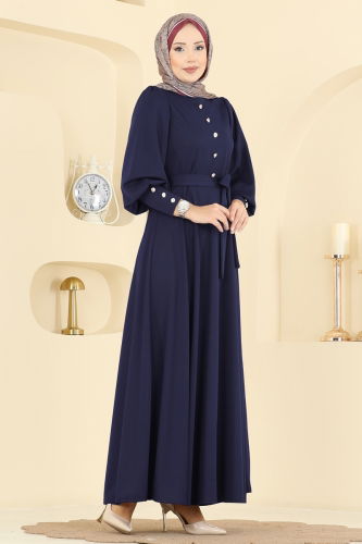 U.K.B. - Dress 24007UKB139 Navy Blue