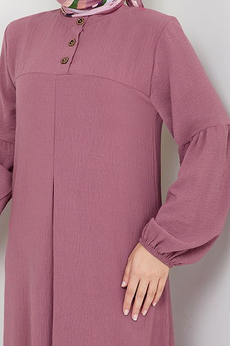 moda selvim الفستان وردي غامق 2400HBS932-M - Thumbnail