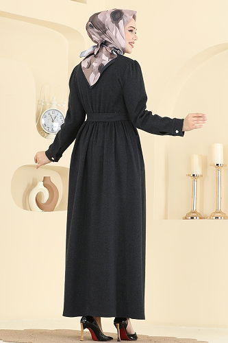 moda selvim Dress 24012UKB139 Black - Thumbnail