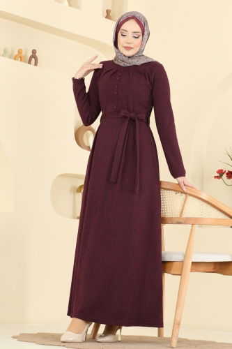U.K.B. - Dress 24016UKB139 Burgundy