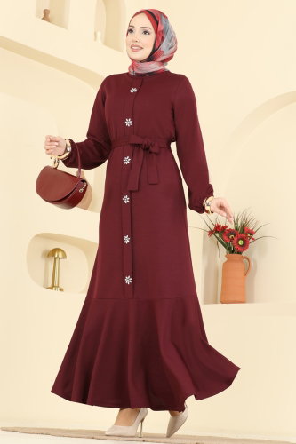 U.K.B. - Dress 24032UKB139 Burgundy